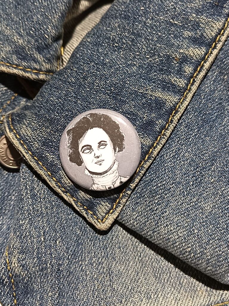 Emily Pankhurst Zombie Pin – Spooky Gift for History Buffs