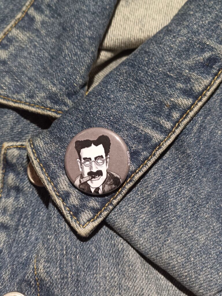 Groucho Marx Zombie Pin – Spooky Gift for Horror & Comedy Fans